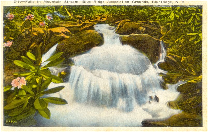 Falls in Mountain Stream, Blue Ridge Association Grounds, Blue Ridge NC apc249a01-f