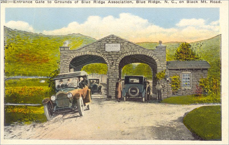Entrance Gate to Grounds of Blue Ridge Association, Blue Ridge NC, on Black Mt Road apc250a01-f