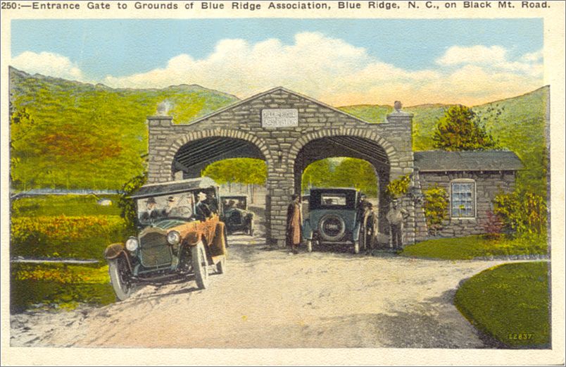 Entrance Gate to Grounds of Blue Ridge Association, Blue Ridge NC, on Black Mt Road apc250a02-f