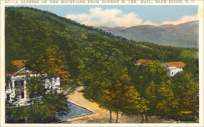 A Glimpse of the Mountains from Robert E Lee Hall, Blue Ridge NC apc457a01-f