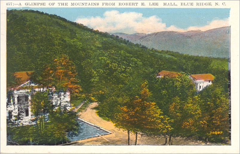 A Glimpse of the Mountains from Robert E Lee Hall, Blue Ridge NC apc457a02-f