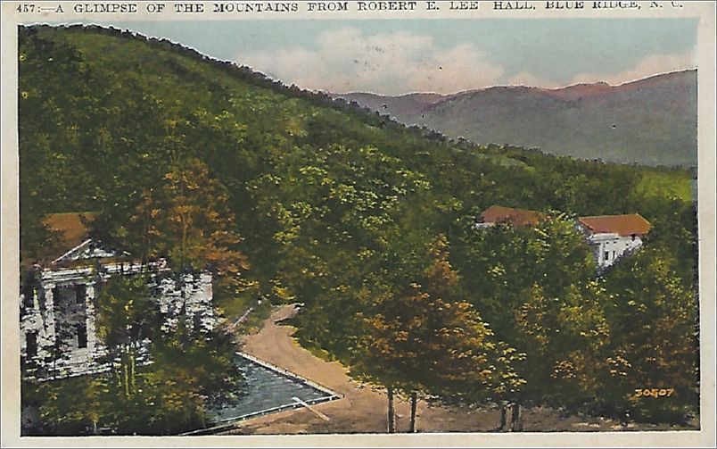 A Glimpse of the Mountains from Robert E Lee Hall, Blue Ridge NC apc457a03-f