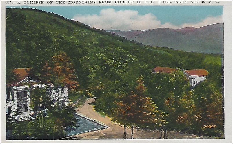 A Glimpse of the Mountains from Robert E Lee Hall, Blue Ridge NC apc457a04-f