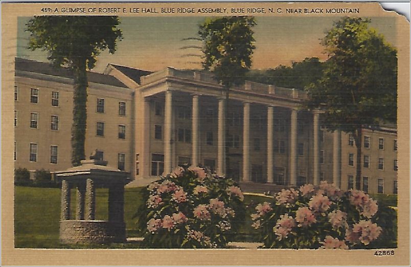 A Glimpse of Robert E Lee Hall, Blue Ridge Assembly, Blue Ridge NC, near Black Mountain apc459a04-f