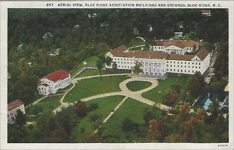 Aerial View, Blue Ridge Association Buildings and Grounds, Blue Ridge NC (signed by WD Weatherford) apc657b04-f