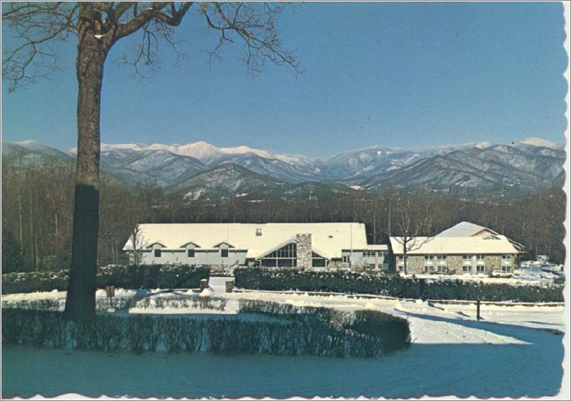 YMCA Blue Ridge Assembly, Black Mountain NC. The Craggy Mountains form the background for this beautiful winter view of Blue Ridge Center apc691456a01-f