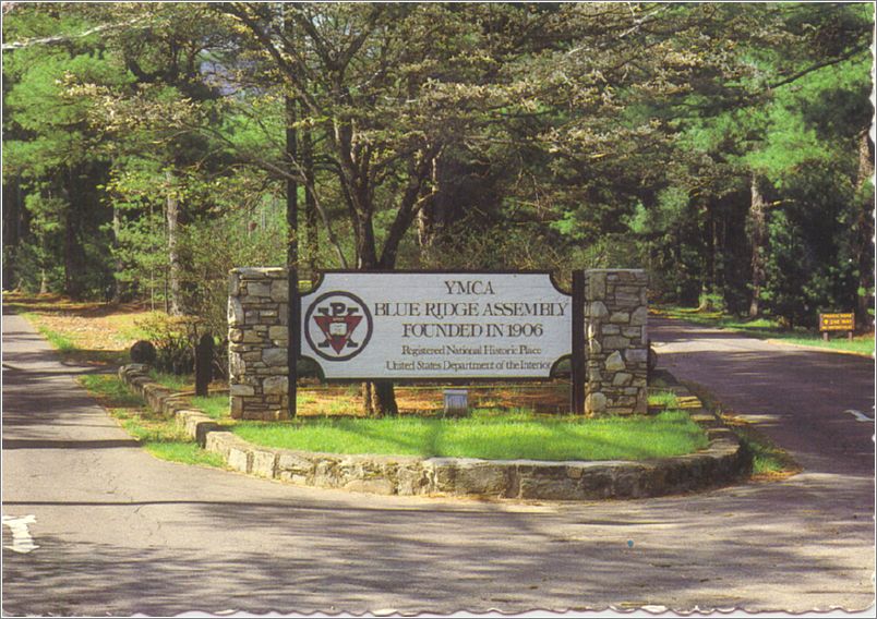 Entrance sign to YMCA Blue Ridge Assembly  apc831591a01-f