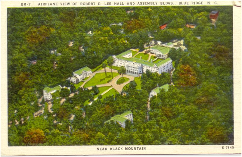 Airplane View of Robert E Lee Hall and Assembly Bldgs, Blue Ridge NC, near Black Mountain apcbm07a01-f