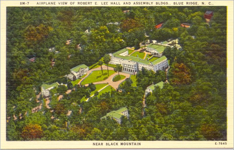 Airplane View of Robert E Lee Hall and Assembly Bldgs, Blue Ridge NC, near Black Mountain apcbm07a02-f