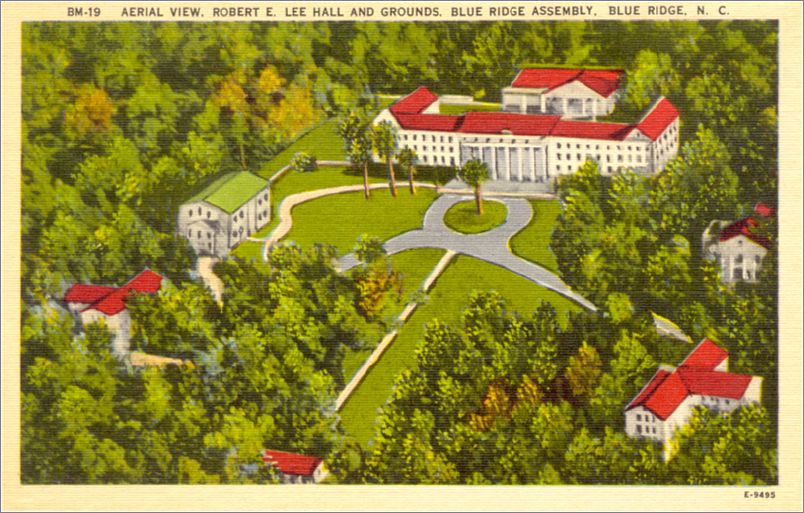 Aerial View, Robert E Lee Hall and Grounds, Blue Ridge Assembly, Blue Ridge NC apcbm19a01-f