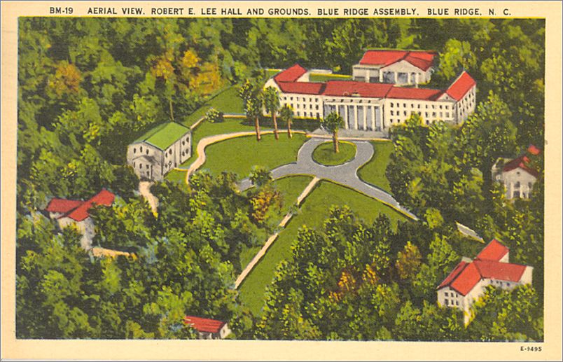 Aerial View, Robert E Lee Hall and Grounds, Blue Ridge Assembly, Blue Ridge NC apcbm19b02-f