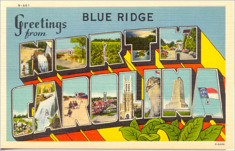 Greetings from Blue Ridge North Carolina (city stamp Blue Ridge) apcn661a01-f