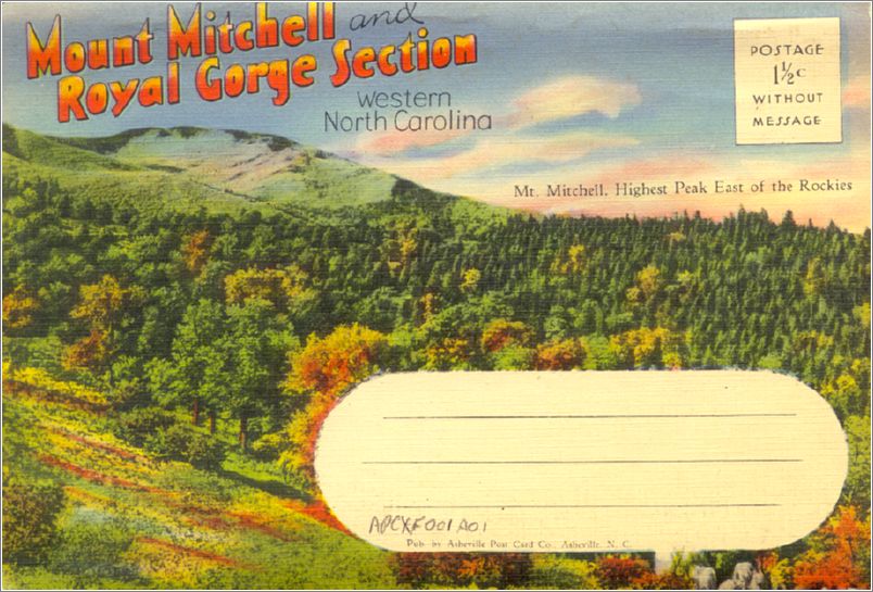 (folder) Mount Mitchell and Royal Gorge Section, Western North Carolina (20 cards / 1 BR) apcxf001a01-01