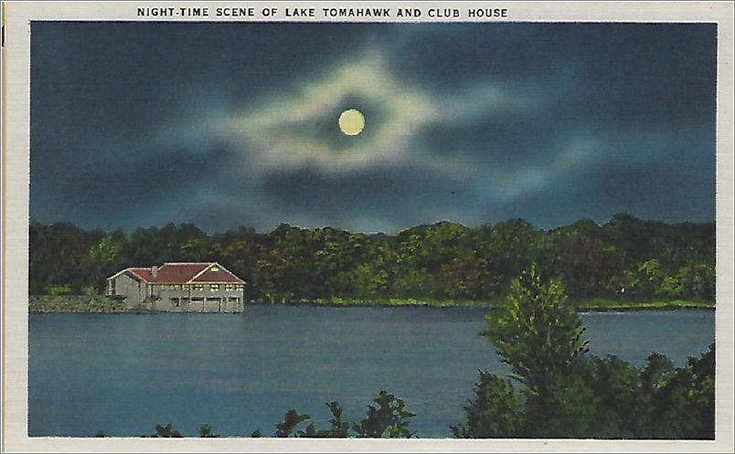    Night-time scene of Lake Tomahawk and Club House apcxf002a01-13