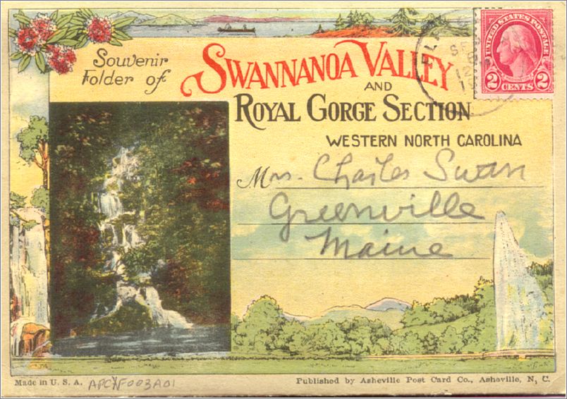 (folder) Souvenir Folder of Swannanoa Valley and Royal Gorge Section, Western North Carolina (20 cards / 4 BR) apcxf003a01-01