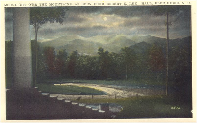    Moonlight O'er the Mountains, as seen from Robert E Lee Hall, Blue Ridge NC apcxf003a01-03