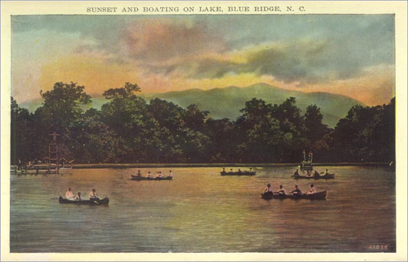    Sunset and Boating on Lake, Blue Ridge NC apcxf003a01-06