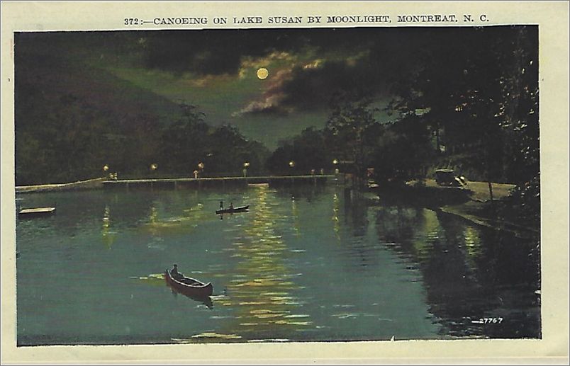    (372) Canoeing on Lake Susan by Moonlight, Montreat NC apcxf003a01-16