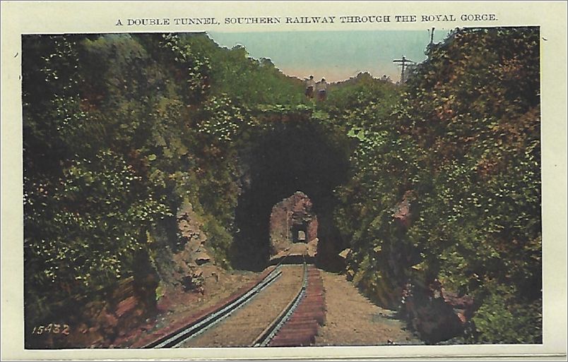    A Double Tunnel, Southern Railway through the Royal Gorge apcxf003a01-20