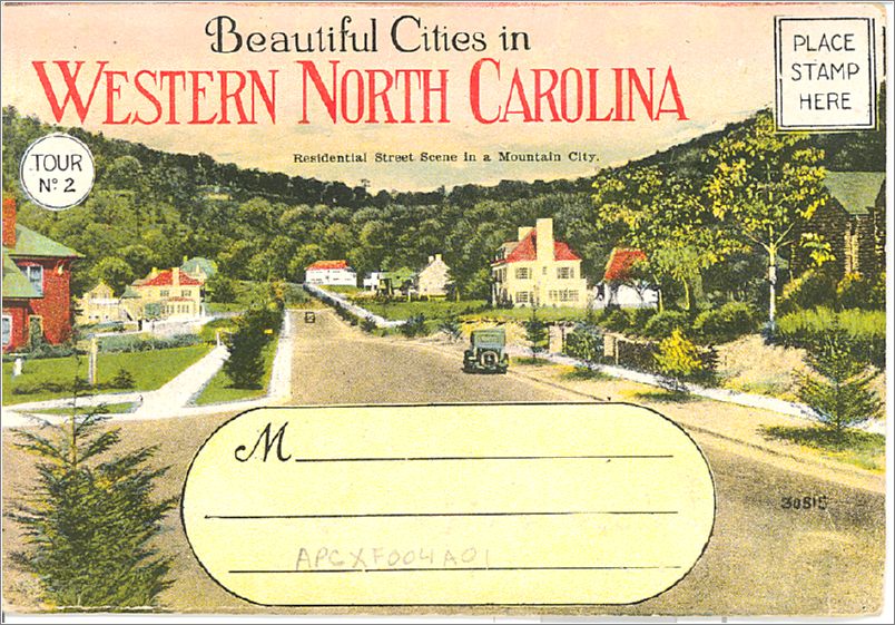 (folder) Beautiful Cities in Western North Carolina, Tour No. 2 (20 cards / 1 BR) apcxf004a01-01