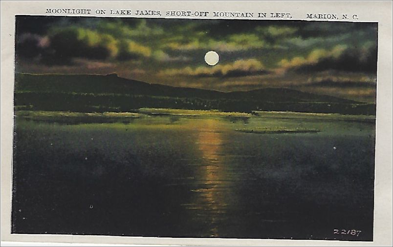    Moonlight over Lake James, Short-Off Mountain in Left, Marion NC apcxf004a01-14