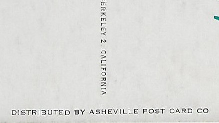 Distributed by Asheville Post Card Co