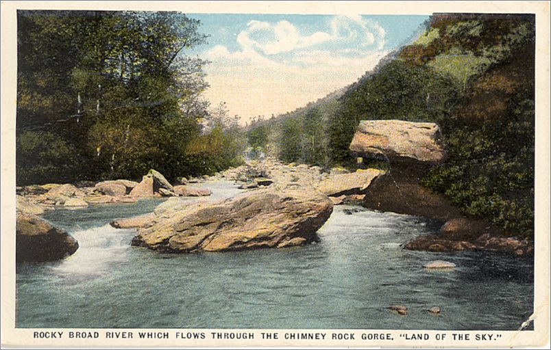 Rocky Broad River Which Flows Through The Chimney Rock Gorge, 