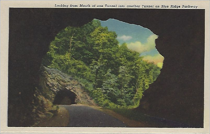    Looking from Mouth of one Tunnel into another Tunnel on Blue Ridge Parkway hnmxf0001a01-14