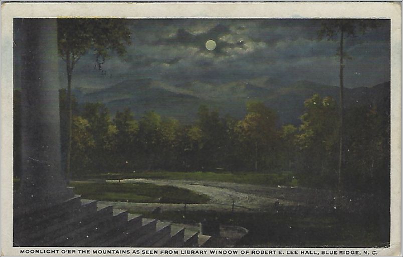 Moonlight O'er the Mountains as seen from Library Window of Robert E Lee Hall, Blue Ridge NC spc0b423-r78342-a02-f