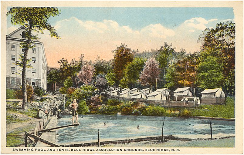 Swimming Pool and Tents, Blue Ridge Association grounds, Blue Ridge NC spc0b476a02-f