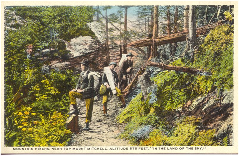 Mountain Hikers, Near Top Mount Mitchell, Altitude 6711 Feet, 