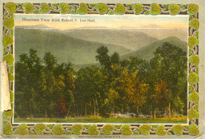    (back of folder) Mountain View from Robert E Lee Hall spcxf001a01-02