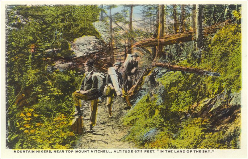    Mountain Hikers, near top Mount Mitchell, Altitude 6711 feet, 