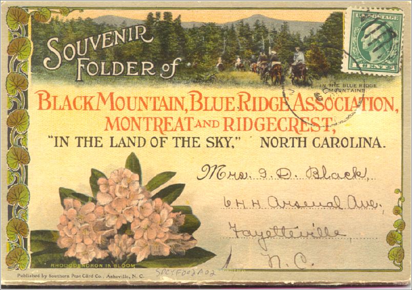 (folder) Souvenir Folder of Black Mountain, Blue Ridge Association, Montreat, and Ridgecrest, North Carolina 