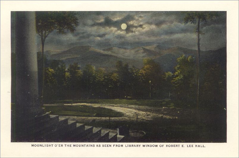      Moonlight O'er the Mountains, as seen from Library window of Robert E Lee Hall spcxf003a01-08