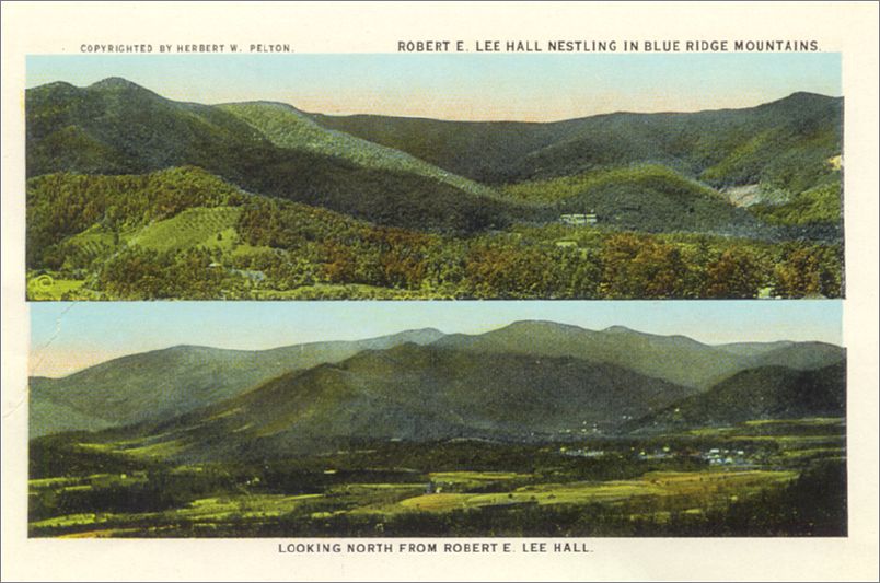      Robert E Lee Hall nestling in Blue Ridge Mountains / Looking North from Robert E Lee Hall spcxf003a01-11