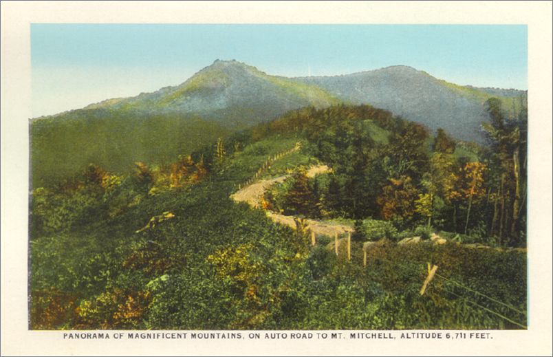      Panorama of Magnificent Mountains on Auto Road to Mt Mitchell, altitude 6,711 feet spcxf003a01-14
