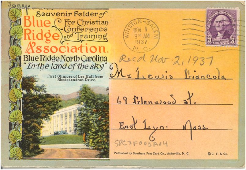 (folder) Souvenir Folder of Blue Ridge Association for Christian Conferences and Training, Blue Ridge North Carolina, 