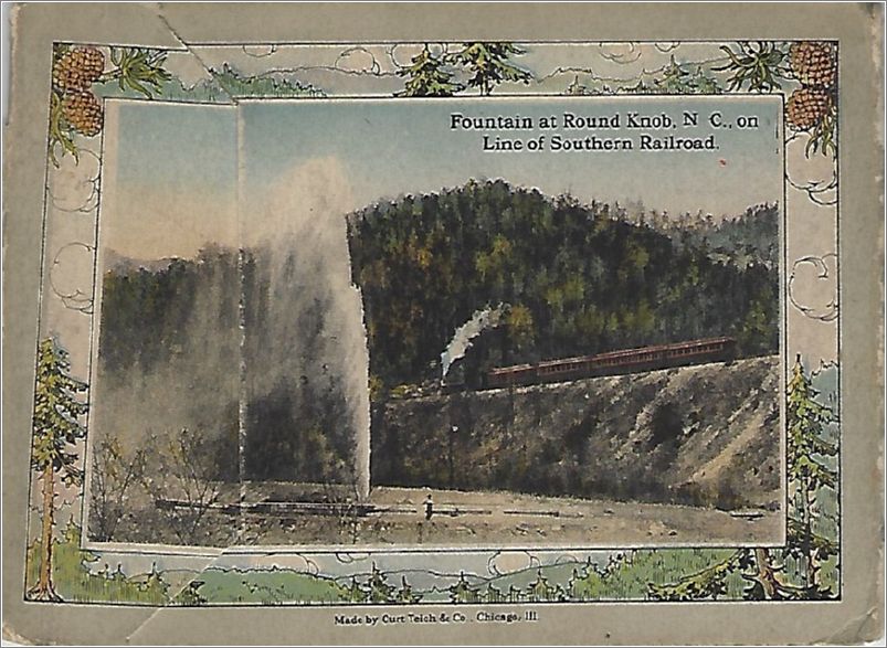    (back of folder) Fountain at Round Knob NC on Line of Southern Railroad spcxf004a01-02