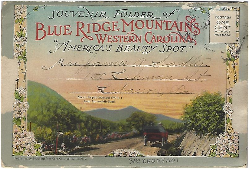(folder) Souvenir Folder of Blue Ridge Mountains Western Carolina 