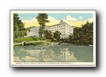 Click to enlarge Robert E Lee Hall showing reflection in Swimming Pool, Blue Ridge NC