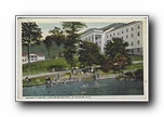 Click to enlarge Robert E Lee Hall and Swimming Pool, Blue Ridge NC (signed by WD Weatherford, mass mailing)