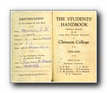 Click to enlarge 1929-30 Clemson College YMCA Handbook (title page)