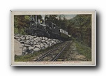 Click to enlarge Mt Mitchell Railroad Train Assending Switch-Back on Big Slaty Mountain, in the