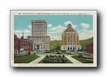 Click to enlarge View from plaza showing Buncombe County Court House and City Hall, Asheville NC