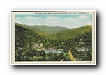 Click to enlarge Bird's Eye View of Lake Susan, Assembly Inn to left, Montreat NC