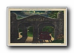 Click to enlarge Night-time scene of entrance gate to Montreat NC, In the Land of the Sky