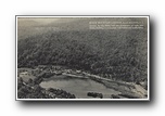 Click to enlarge Black Mountain College, Black Mountain, NC, Airview. At left, dining hall and dormitories; ta right, new Studies building erected mainly with student and faculty labor. (BMC - Lake Eden location)