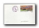 Click to enlarge USPS 1988 Postal Card - America the Beautiful USA 15 (cent) (PM: Black Mountain stamp on front and back)