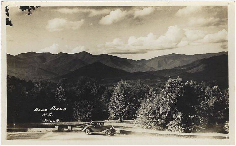 Blue Ridge NC (view from Lee Hall porch with car in in bottom part of circle) unk054a01-f